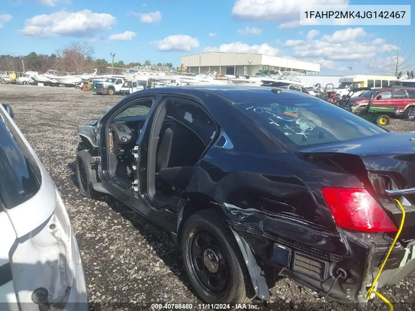 2018 Ford Police Interceptor VIN: 1FAHP2MK4JG142467 Lot: 40788480