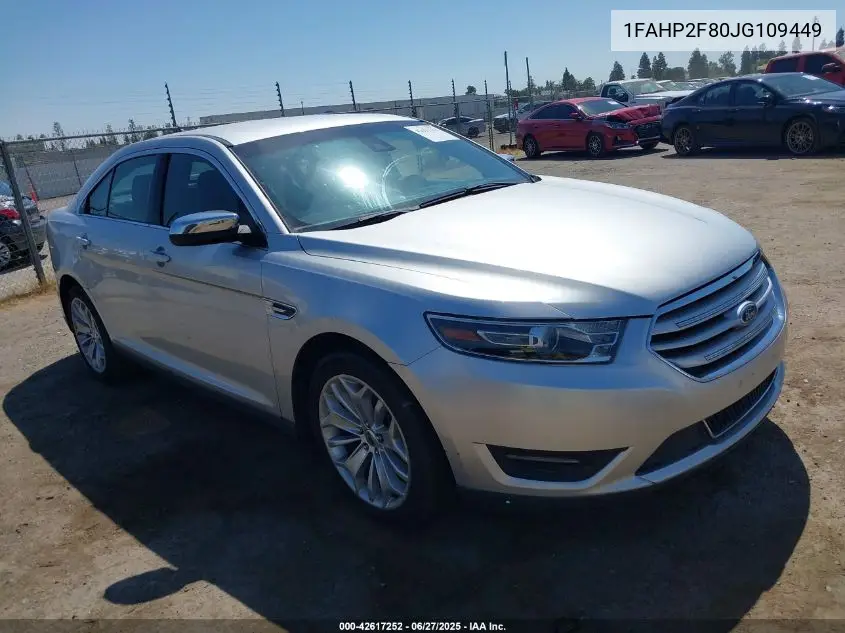 2018 Ford Taurus Limited VIN: 1FAHP2F80JG109449 Lot: 42617252