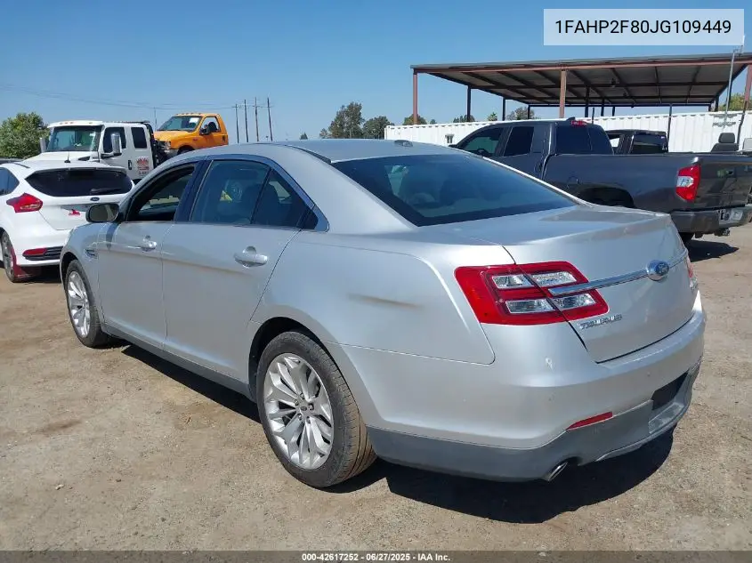 2018 Ford Taurus Limited VIN: 1FAHP2F80JG109449 Lot: 42617252