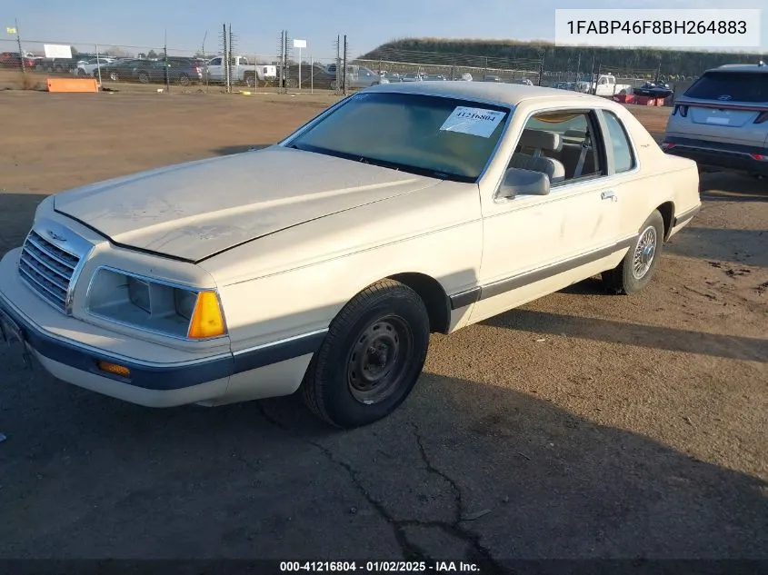 1986 Ford Thunderbird VIN: 1FABP46F8BH264883 Lot: 41216804