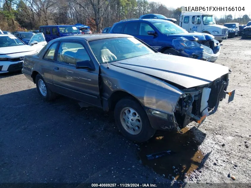 1987 Ford Thunderbird Sport VIN: 1FABP61FXHH166104 Lot: 40889257