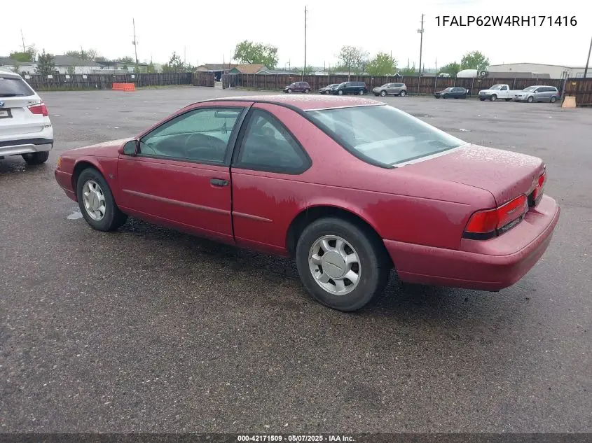 1994 Ford Thunderbird Lx VIN: 1FALP62W4RH171416 Lot: 42171509