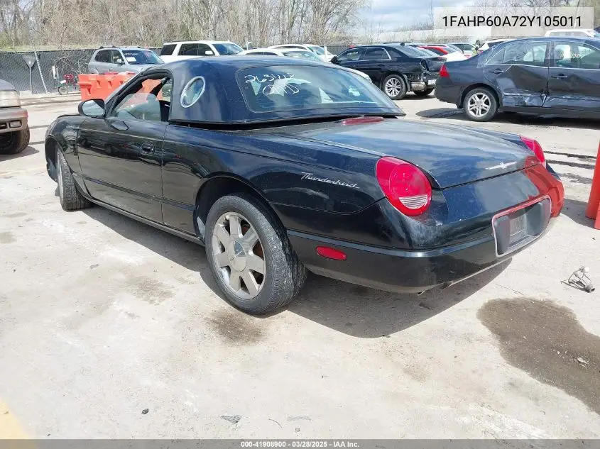 2002 Ford Thunderbird VIN: 1FAHP60A72Y105011 Lot: 41908900
