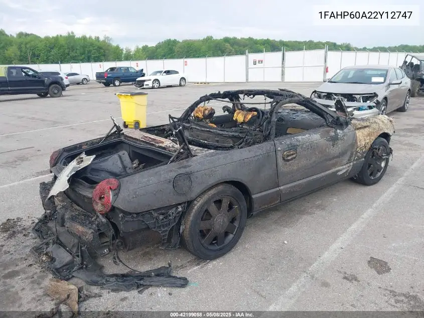 2002 Ford Thunderbird VIN: 1FAHP60A22Y12747 Lot: 42199058