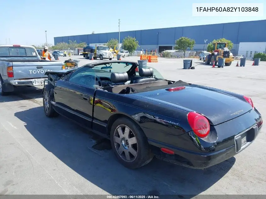 2002 Ford Thunderbird VIN: 1FAHP60A82Y103848 Lot: 42467093