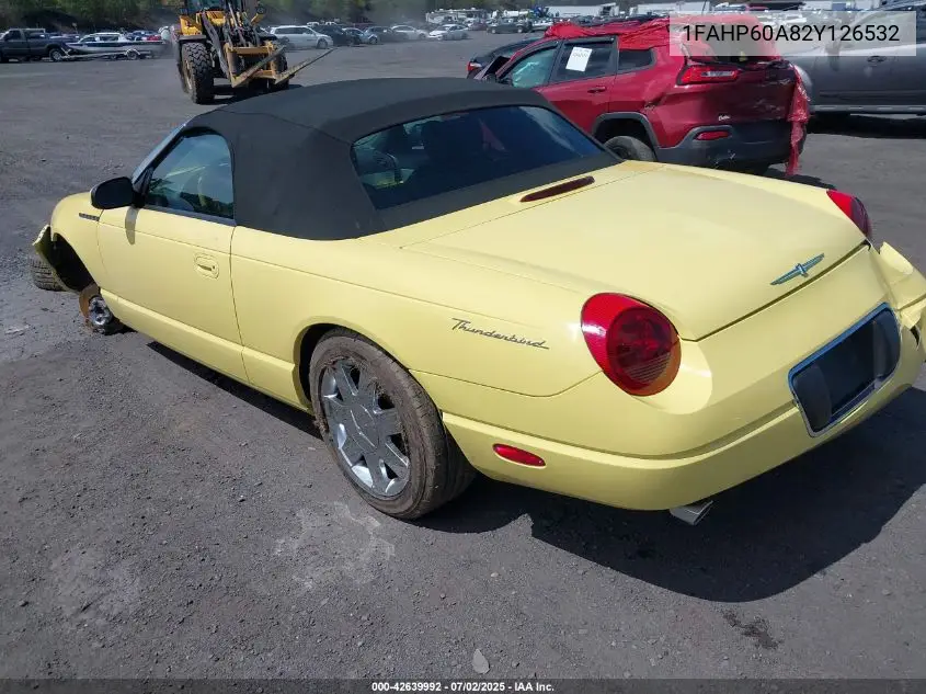 2002 Ford Thunderbird VIN: 1FAHP60A82Y126532 Lot: 42639992