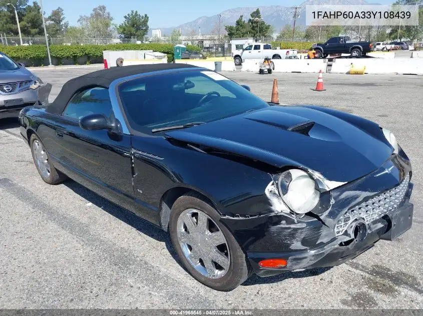 2003 Ford Thunderbird VIN: 1FAHP60A33Y108439 Lot: 41965545