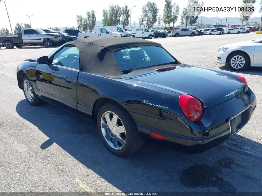 2003 Ford Thunderbird VIN: 1FAHP60A33Y108439 Lot: 41965545