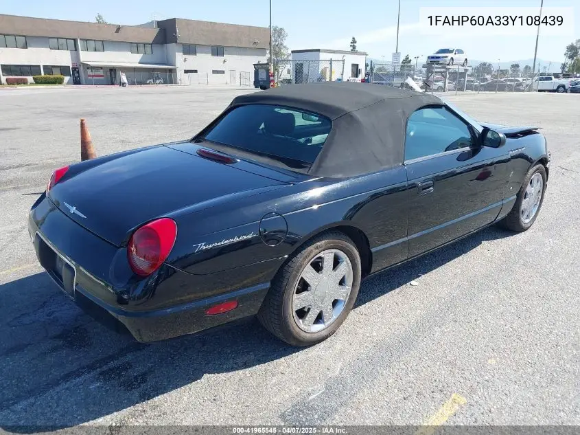 2003 Ford Thunderbird VIN: 1FAHP60A33Y108439 Lot: 41965545