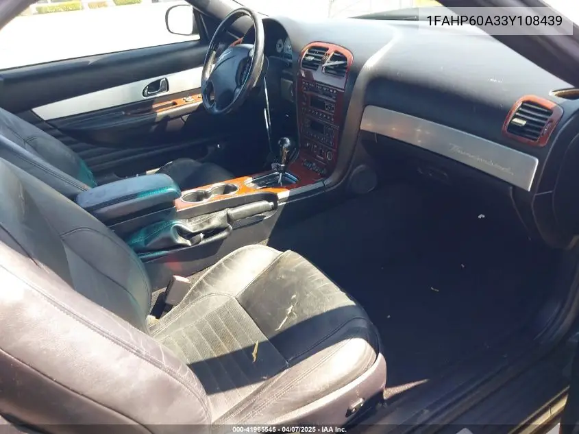 2003 Ford Thunderbird VIN: 1FAHP60A33Y108439 Lot: 41965545
