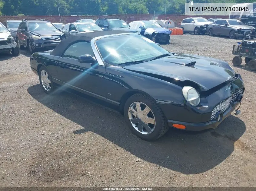 2003 Ford Thunderbird VIN: 1FAHP60A33Y103046 Lot: 42621674
