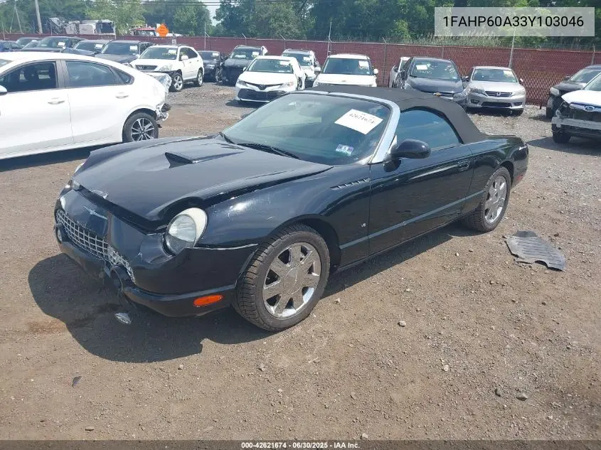 2003 Ford Thunderbird VIN: 1FAHP60A33Y103046 Lot: 42621674
