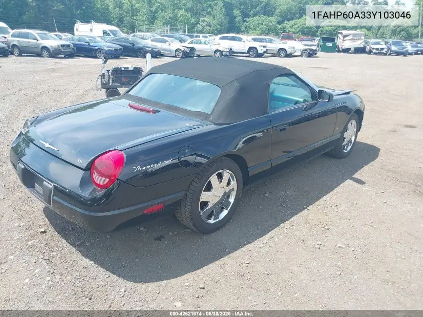 2003 Ford Thunderbird VIN: 1FAHP60A33Y103046 Lot: 42621674