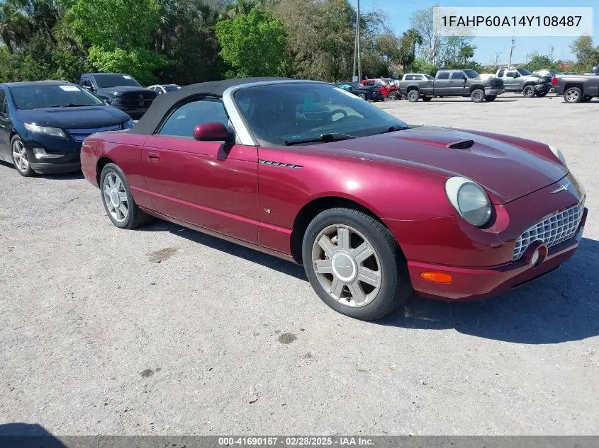 2004 Ford Thunderbird VIN: 1FAHP60A14Y108487 Lot: 41690157