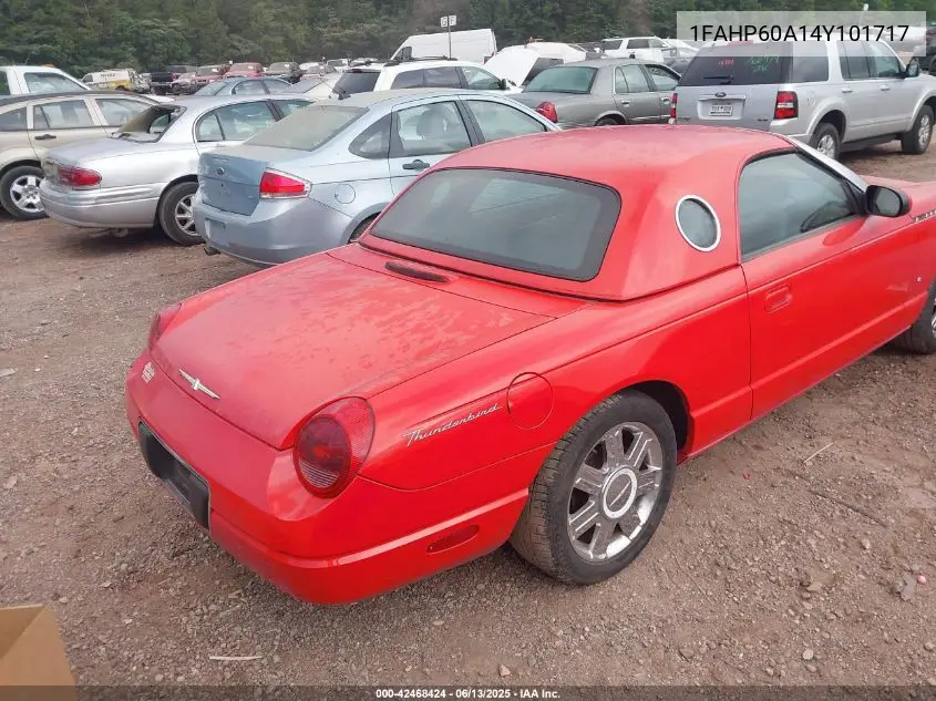 2004 Ford Thunderbird VIN: 1FAHP60A14Y101717 Lot: 42468424
