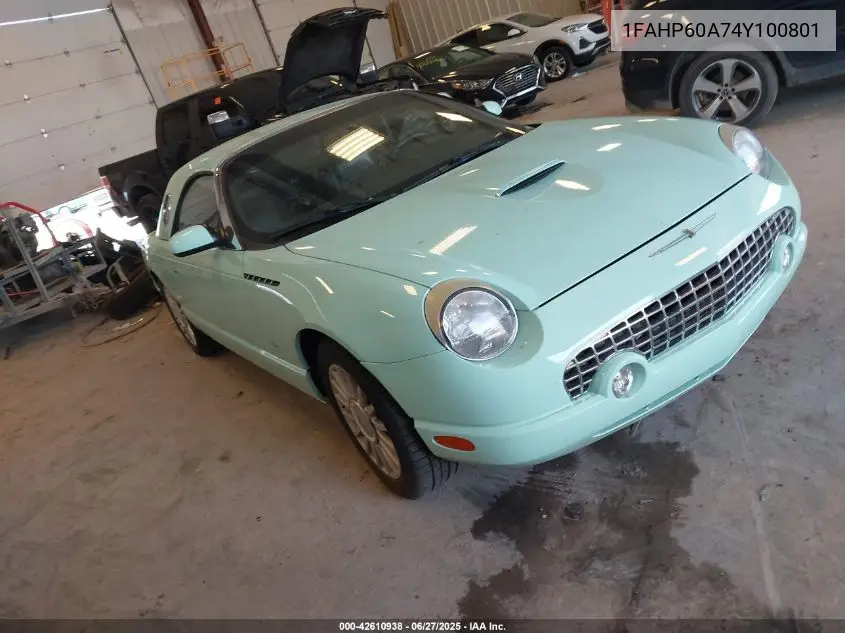 2004 Ford Thunderbird VIN: 1FAHP60A74Y100801 Lot: 42610938