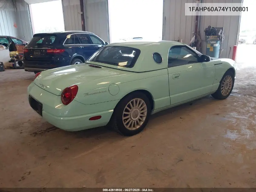 2004 Ford Thunderbird VIN: 1FAHP60A74Y100801 Lot: 42610938