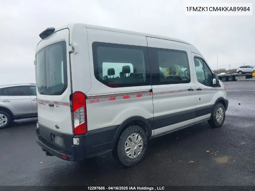 2019 Ford Transit T-150 VIN: 1FMZK1CM4KKA89984 Lot: 12297685