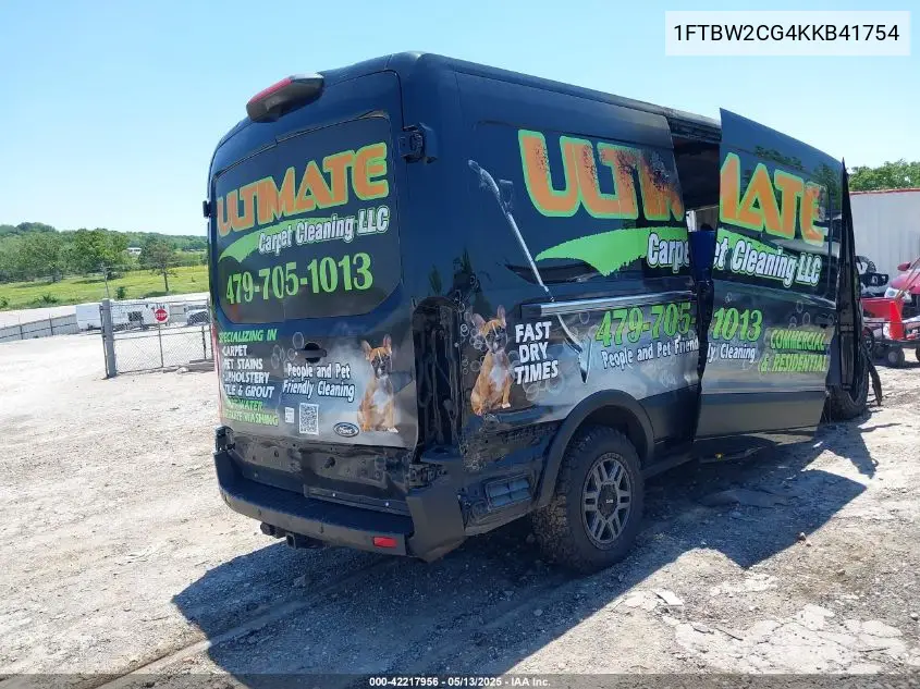 2019 Ford Transit-350 VIN: 1FTBW2CG4KKB41754 Lot: 42217956