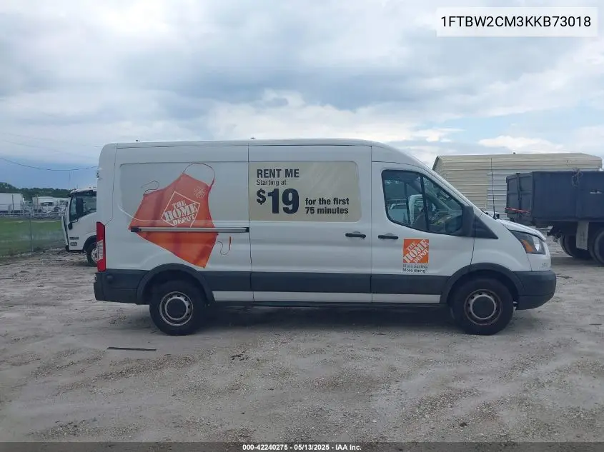 2019 Ford Transit-350 VIN: 1FTBW2CM3KKB73018 Lot: 42240275
