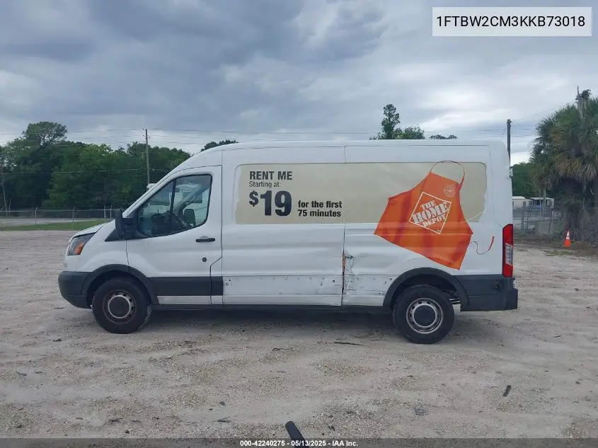 2019 Ford Transit-350 VIN: 1FTBW2CM3KKB73018 Lot: 42240275