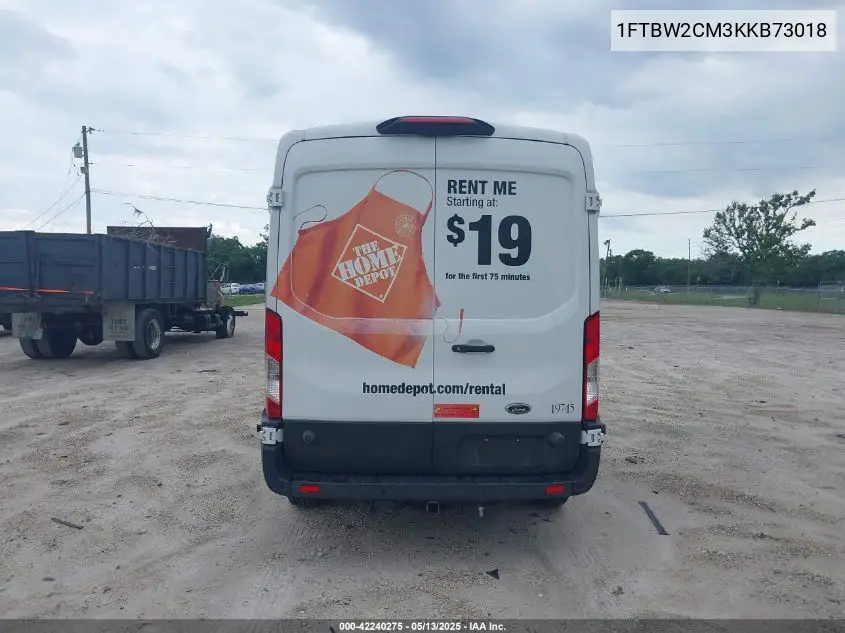 2019 Ford Transit-350 VIN: 1FTBW2CM3KKB73018 Lot: 42240275