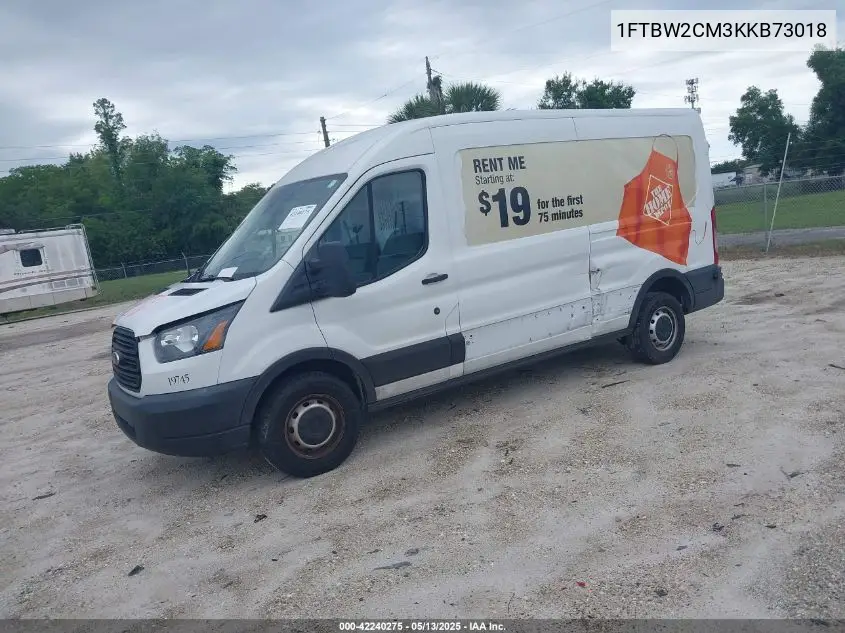 2019 Ford Transit-350 VIN: 1FTBW2CM3KKB73018 Lot: 42240275