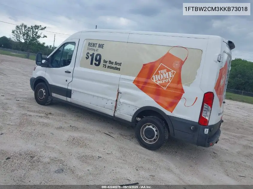 2019 Ford Transit-350 VIN: 1FTBW2CM3KKB73018 Lot: 42240275