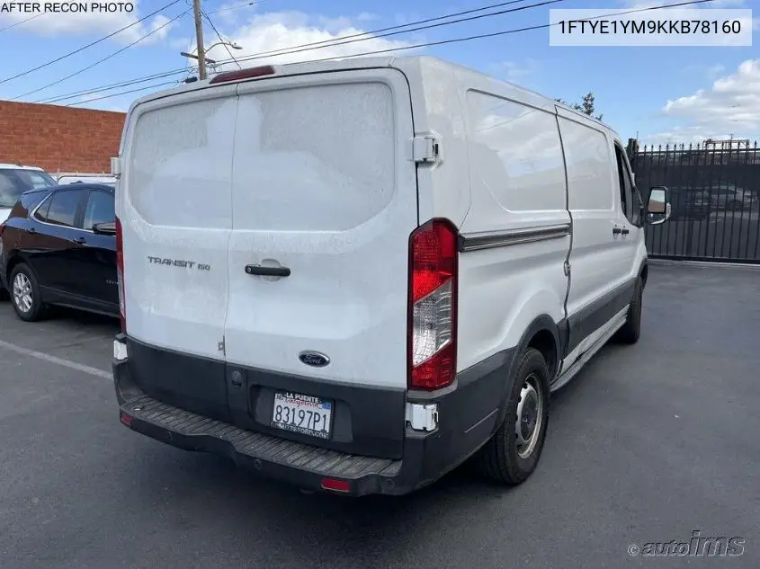 2019 Ford Transit T-150 VIN: 1FTYE1YM9KKB78160 Lot: 42273219
