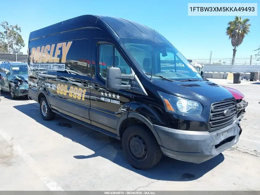 2019 Ford Transit-350 VIN: 1FTBW3XM5KKA49493 Lot: 42608570