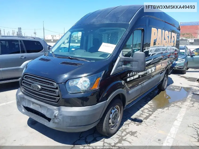 2019 Ford Transit-350 VIN: 1FTBW3XM5KKA49493 Lot: 42608570