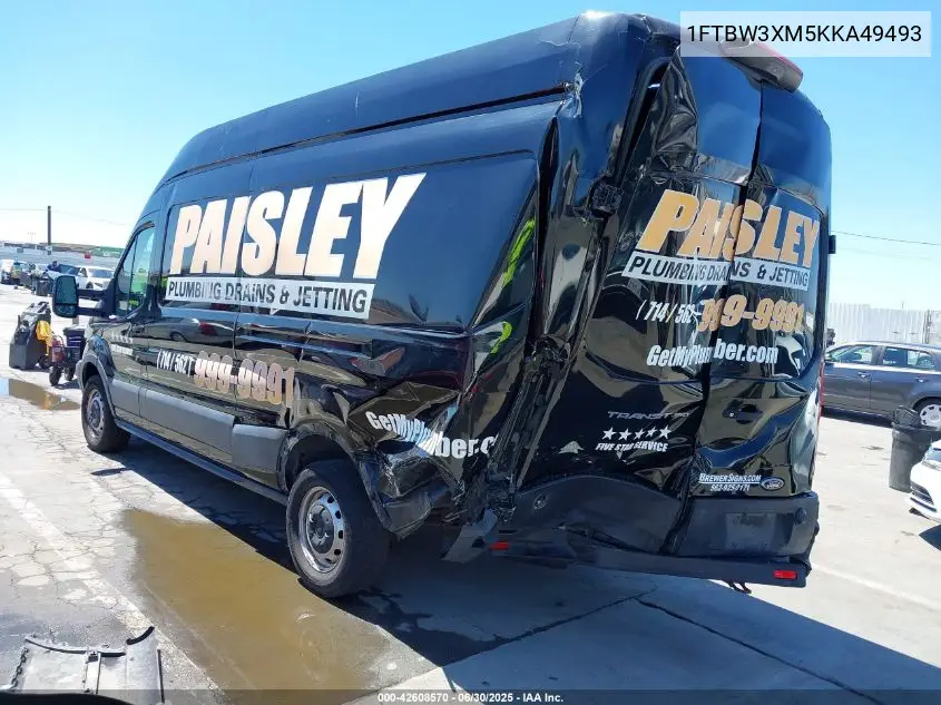 2019 Ford Transit-350 VIN: 1FTBW3XM5KKA49493 Lot: 42608570