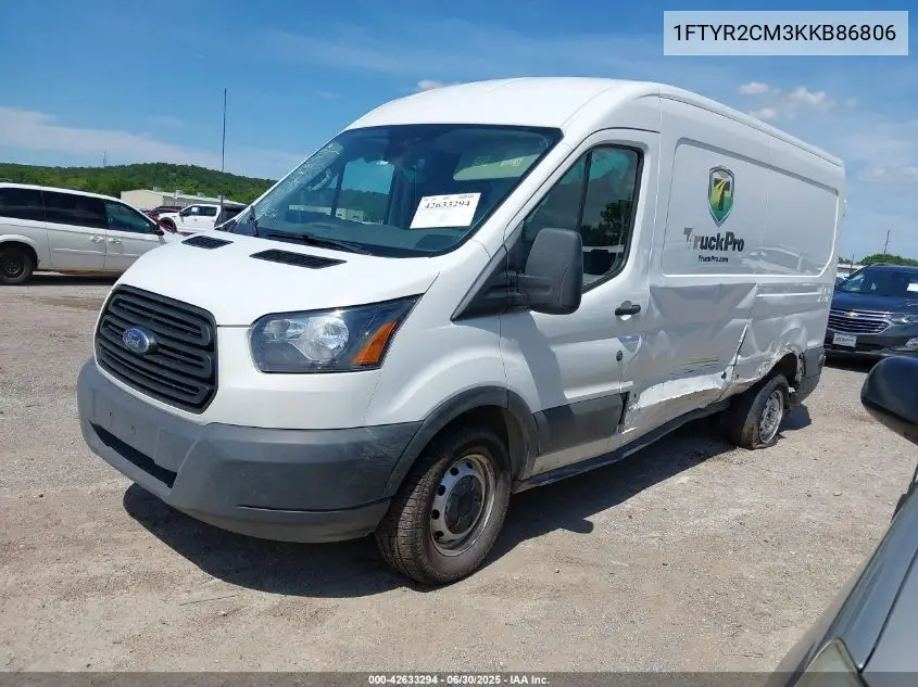 2019 Ford Transit-250 VIN: 1FTYR2CM3KKB86806 Lot: 42633294