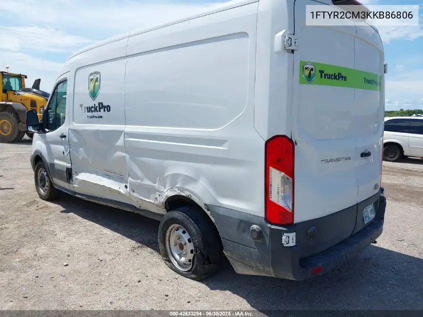 2019 Ford Transit-250 VIN: 1FTYR2CM3KKB86806 Lot: 42633294