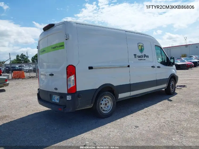 2019 Ford Transit-250 VIN: 1FTYR2CM3KKB86806 Lot: 42633294