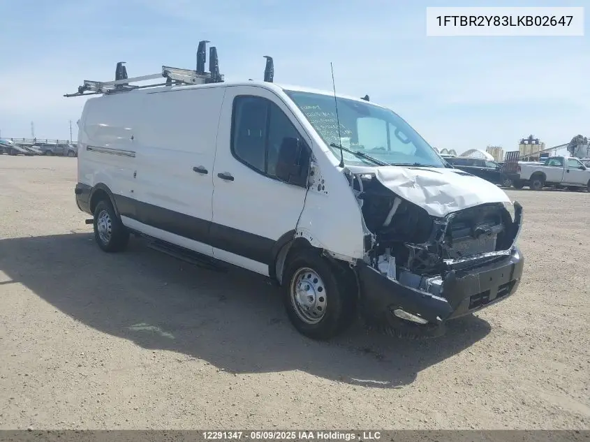 2020 Ford Transit T-250 VIN: 1FTBR2Y83LKB02647 Lot: 12291347