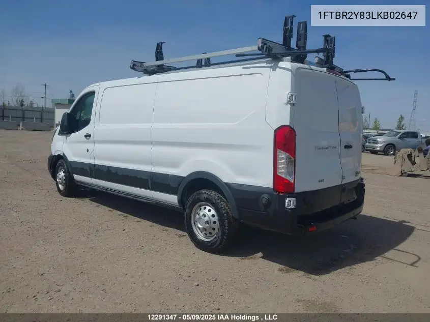 2020 Ford Transit T-250 VIN: 1FTBR2Y83LKB02647 Lot: 12291347