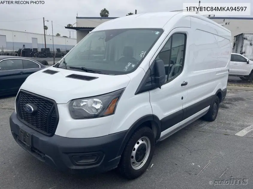 2021 Ford Transit T-150 VIN: 1FTYE1C84MKA94597 Lot: 42649637