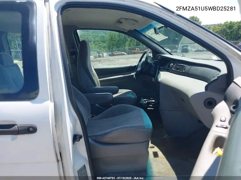 1998 Ford Windstar Base 3.0/Gl VIN: 2FMZA51U5WBD25281 Lot: 42740783
