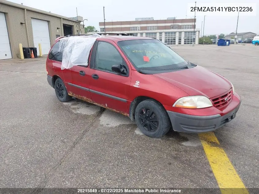 2000 Ford Windstar Lx VIN: 2FMZA5141YBC12236 Lot: 20215849