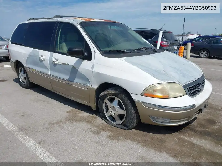 2000 Ford Windstar Limited/Sel VIN: 2FMZA5344YBC50993 Lot: 42626778