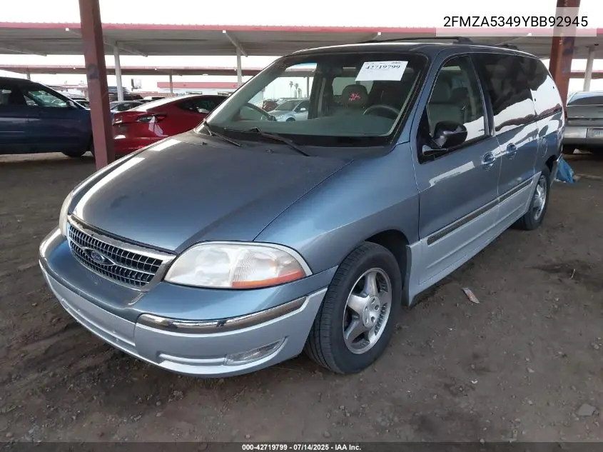 2000 Ford Windstar Limited/Sel VIN: 2FMZA5349YBB92945 Lot: 42719799