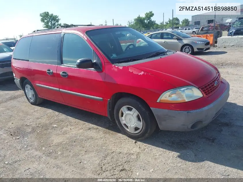 2001 Ford Windstar Lx VIN: 2FMZA51451BB98850 Lot: 42533258