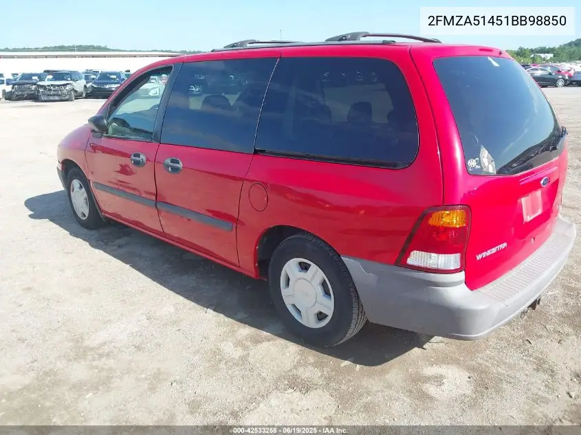 2001 Ford Windstar Lx VIN: 2FMZA51451BB98850 Lot: 42533258