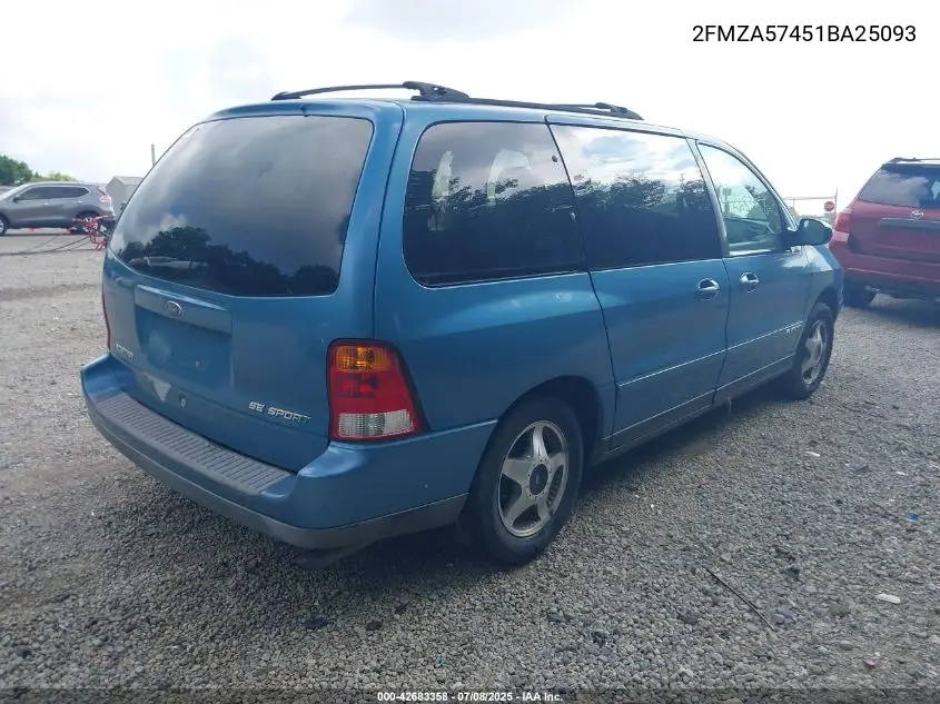 2001 Ford Windstar Se Sport VIN: 2FMZA57451BA25093 Lot: 42683358