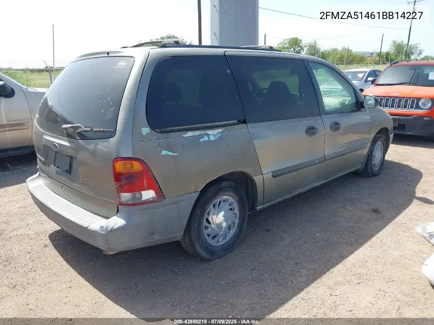 2001 Ford Windstar Lx VIN: 2FMZA51461BB14227 Lot: 42690219