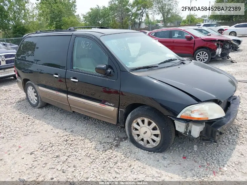 2002 Ford Windstar Limited VIN: 2FMDA58452BA72389 Lot: 42412130