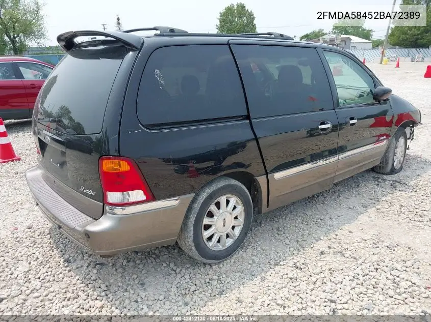 2002 Ford Windstar Limited VIN: 2FMDA58452BA72389 Lot: 42412130