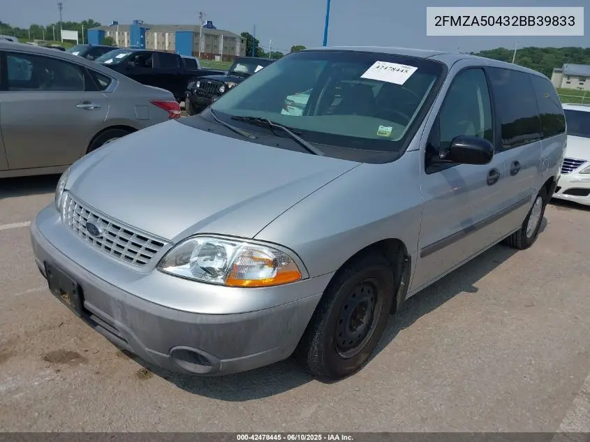 2002 Ford Windstar Lx VIN: 2FMZA50432BB39833 Lot: 42478445