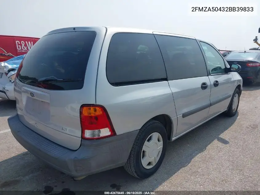 2002 Ford Windstar Lx VIN: 2FMZA50432BB39833 Lot: 42478445